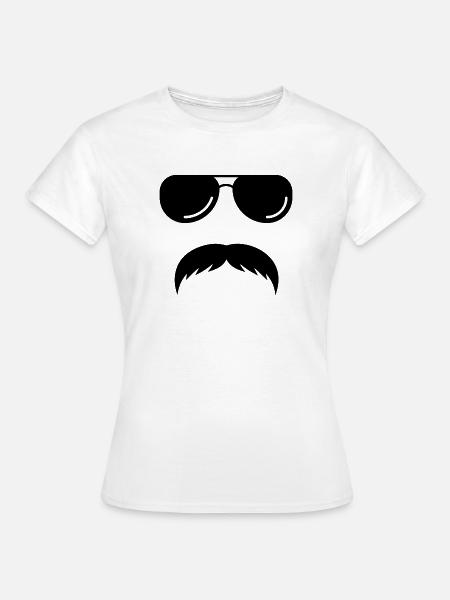Großer Schnurrbart - Frauen T-Shirt - Weiß