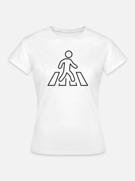 Fußgängerüberquerungslinie-Symbol - Frauen T-Shirt - Weiß