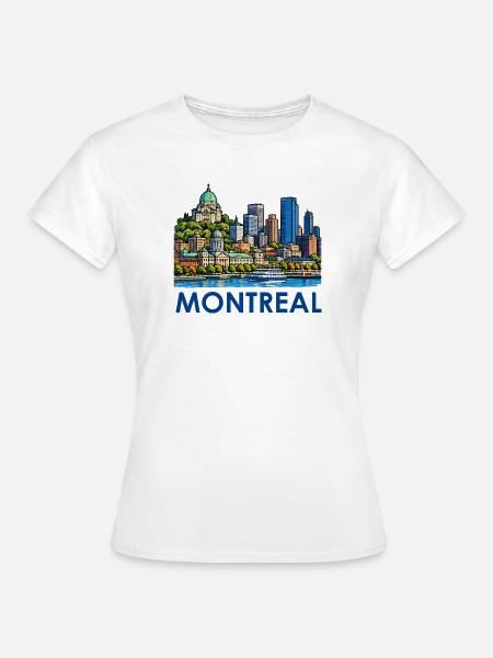 Montreal Skyline am Fluss - Frauen T-Shirt - Weiß