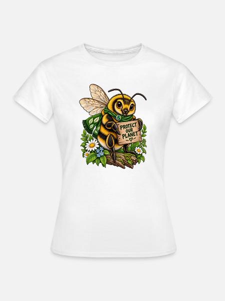 Protect Our Planet Biene - Frauen T-Shirt - Weiß
