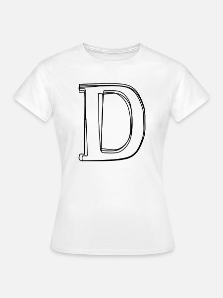 Buchstabe D handgezeichnet - Frauen T-Shirt - Weiß