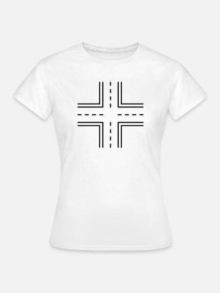 Symbol der Straßenkreuzungslinie - Frauen T-Shirt - Weiß