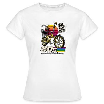 80er BMX Freiheit – Zweiräder - Frauen T-Shirt - Weiß - Vorne - AI Model Female 172 dark (172cm)