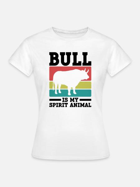 Stier Krafttier Retro-Look - Frauen T-Shirt - Weiß