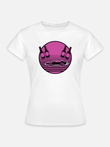 Retro Auto Bier Logo - Frauen T-Shirt - Weiß