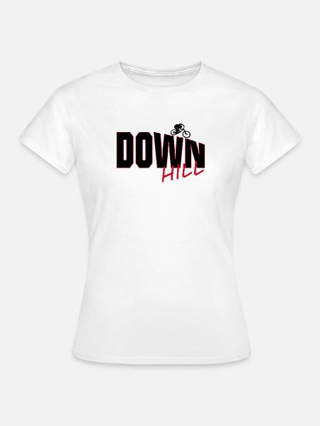 Downhill: Dunkelroter Outline-Stil für Biker - Frauen T-Shirt - Weiß