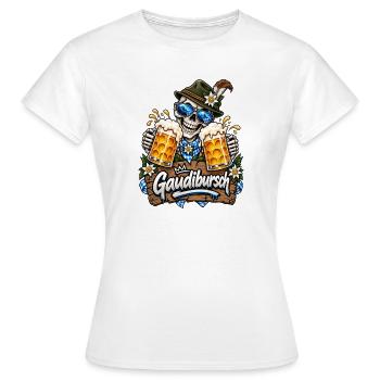 Masskrug Spruch Gaudibursch - Frauen T-Shirt - Weiß - Vorne - AI Model Female 172 dark (172cm)