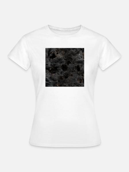 Texturiertes, dunkles vulkanisches Gestein - Frauen T-Shirt - Weiß