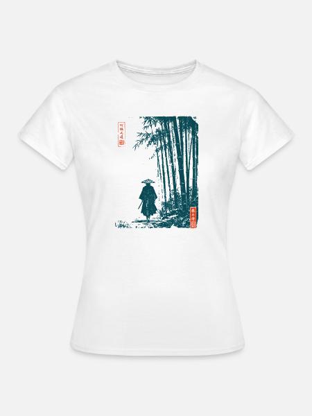 Samurai Wanderer Bambuswald Japan Ronin - Frauen T-Shirt - Weiß