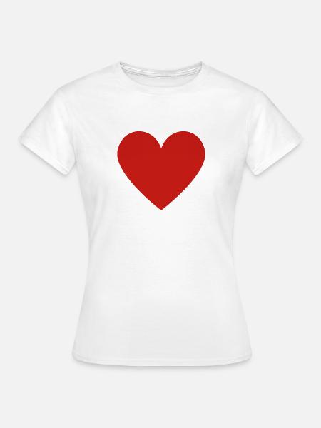 Rotes Herz Symbol Druckdesign - Frauen T-Shirt - Weiß