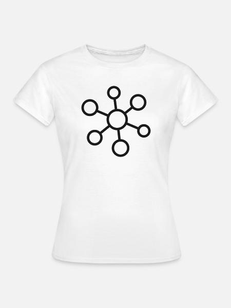 Neurale Netzwerkknoten-Ikone - Frauen T-Shirt - Weiß