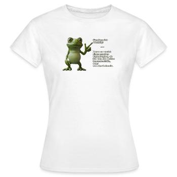 Frosch mit Wortwitz zur Gleichberechtigung - Frauen T-Shirt - Weiß - Vorne - AI Model Female 172 dark (172cm)