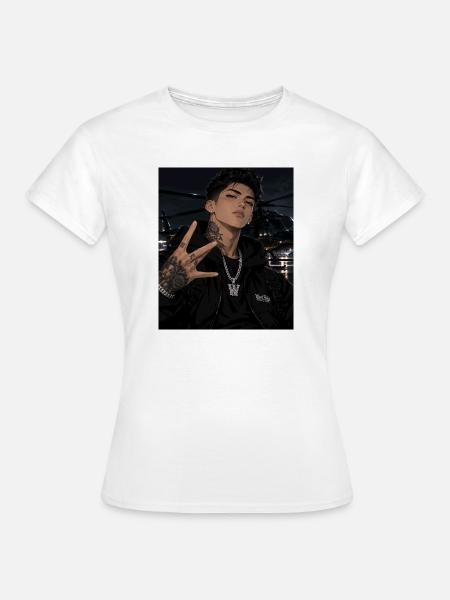 Nachtglanz Tattooheld im Hoodie - Frauen T-Shirt - Weiß