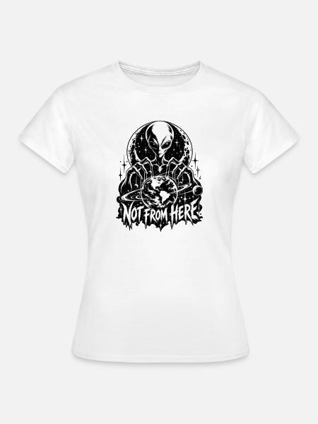 Nicht Von Hier: Weltenführung - Frauen T-Shirt - Weiß