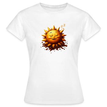 Schlafender Sonnenschein mit Bohnen - Frauen T-Shirt - Weiß - Vorne - AI Model Female 172 dark (172cm)