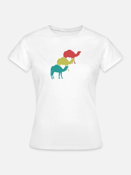 Kamel Trio Retro-Look - Frauen T-Shirt - Weiß