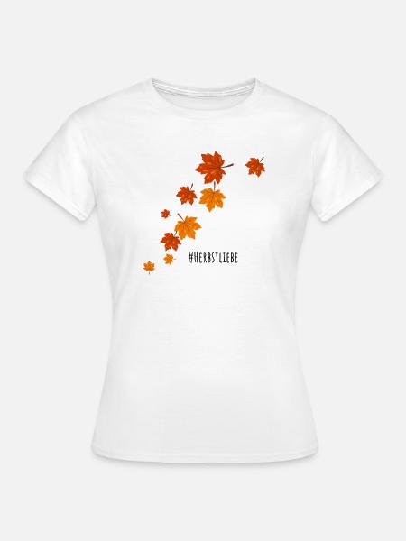 Herbstliche Laubspirale - Frauen T-Shirt - Weiß