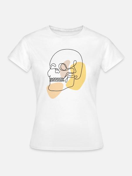 Pastellformen abstrakter Lineart Schädel - Frauen T-Shirt - Weiß