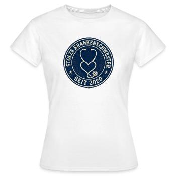 Stolze Krankenschwester 2020 - Geschenk mit Herz - Frauen T-Shirt - Weiß - Vorne - AI Model Female 172 dark (172cm)