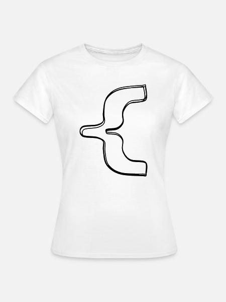Geschweifte Klammer handgezeichnet - Frauen T-Shirt - Weiß