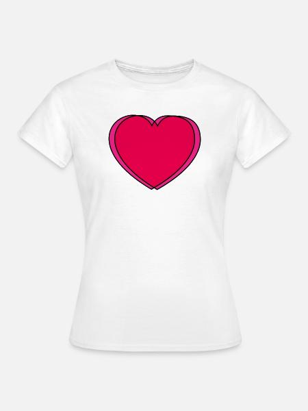 Pop-Art Herz in Pink & Rot - Frauen T-Shirt - Weiß