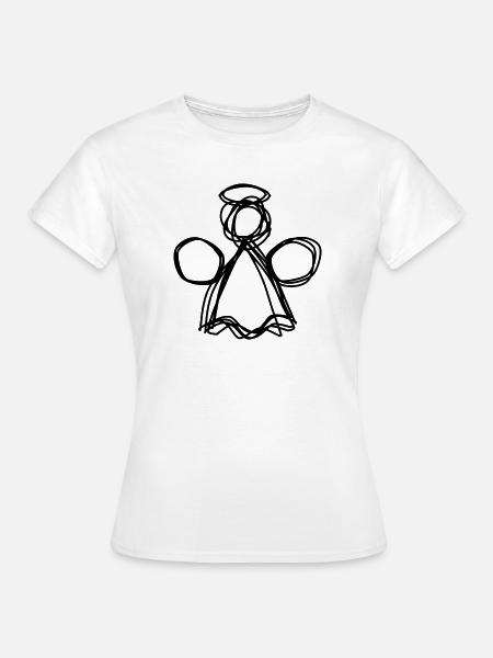 Weihnachtsengel handgezeichnet - Frauen T-Shirt - Weiß