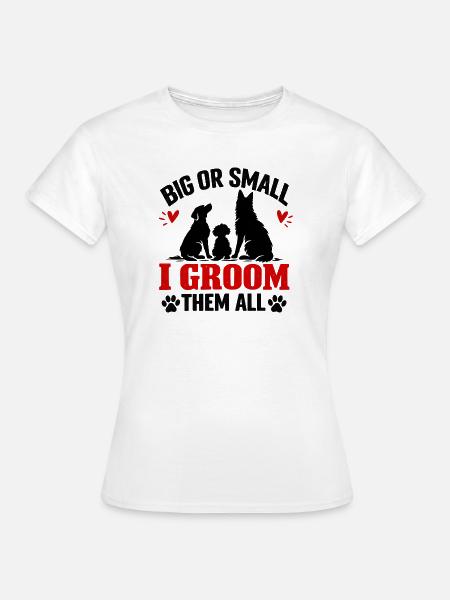 Lustige Hundefriseur-Haustierpflegesalon-Kunst - Frauen T-Shirt - Weiß