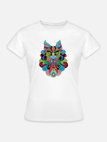 Chat_Mandala - Frauen T-Shirt - Weiß