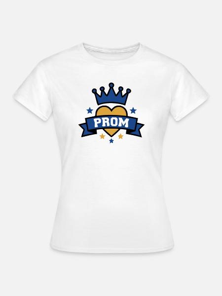 Prom Herz Krone Abzeichen - Frauen T-Shirt - Weiß