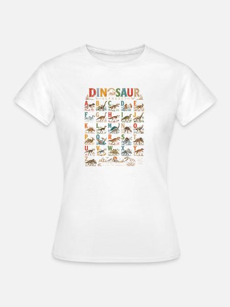 Dino Alphabet Abenteuer - Frauen T-Shirt - Weiß