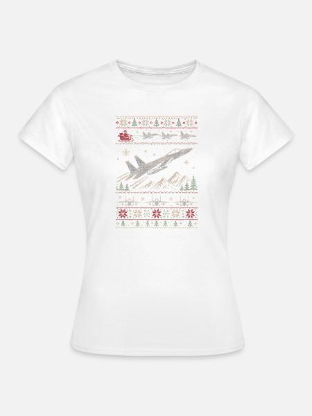 F15 Eagle Weihnachtspullover - Frauen T-Shirt - Weiß