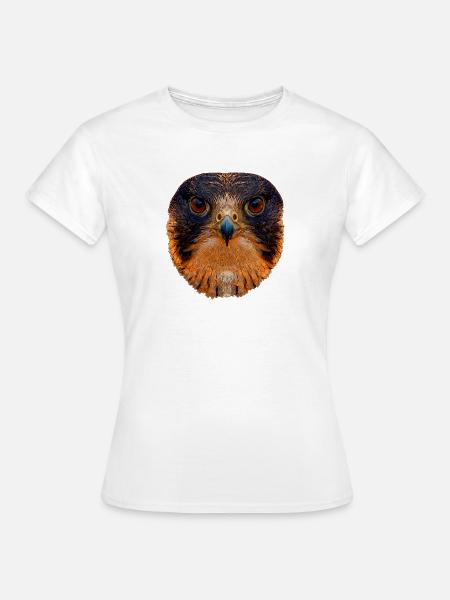 Falken Kopf im Flammenlicht - Frauen T-Shirt - Weiß