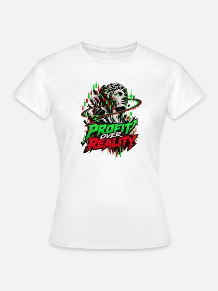 Profit über Realität Neon-Glitch - Frauen T-Shirt - Weiß