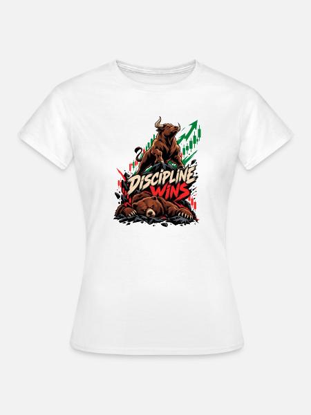Disziplin siegt: Bulle und Bär - Frauen T-Shirt - Weiß