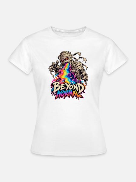 Beyond Normal: Mumie im Regenbogenrausch - Frauen T-Shirt - Weiß