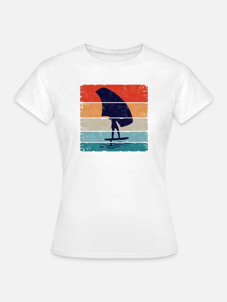 Foiling Retro Sunset Square - Frauen T-Shirt - Weiß