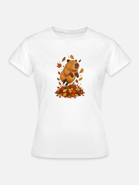 Sleepy Capybara Camping - Frauen T-Shirt - Weiß