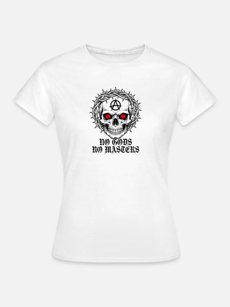 Anarchieschädel mit Dornenkrone - Frauen T-Shirt - Weiß
