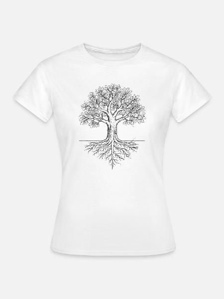 Eichenbaum-Illustration T-Shirt - Frauen T-Shirt - Weiß