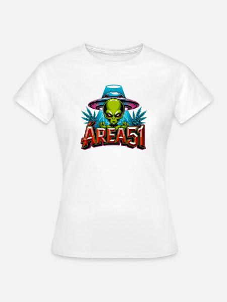 Alien Area51 Retro-Graffiti - Frauen T-Shirt - Weiß
