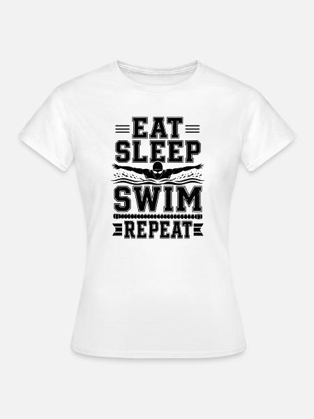 Schwimmer schwimmen Repeat-Swim Pool-fun Schwimm - Frauen T-Shirt - Weiß
