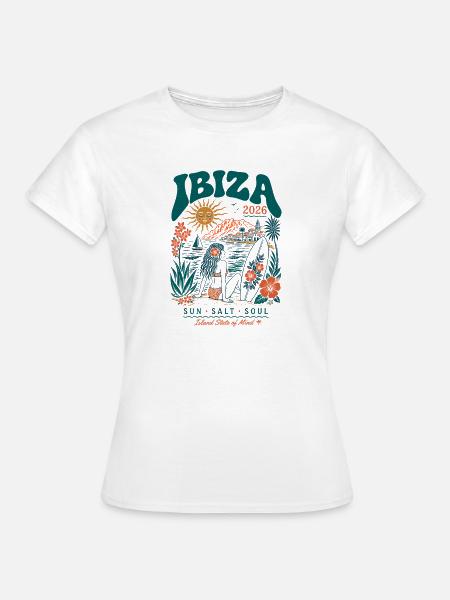 Ibiza 2026 Sun Salt Soul - Frauen T-Shirt - Weiß