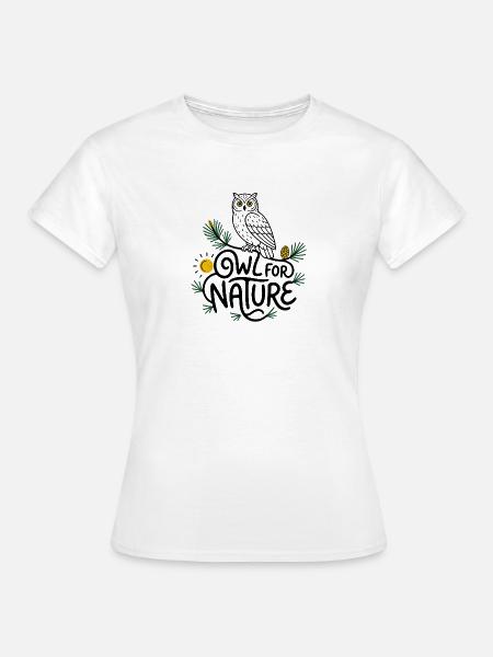 Eule für die Natur & stilisierte Eule - Frauen T-Shirt - Weiß