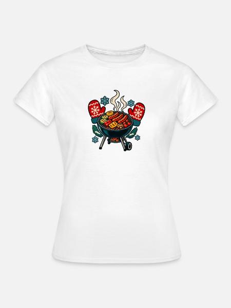 Wintergrillrunde – Gemeinsam an die Glut - Frauen T-Shirt - Weiß