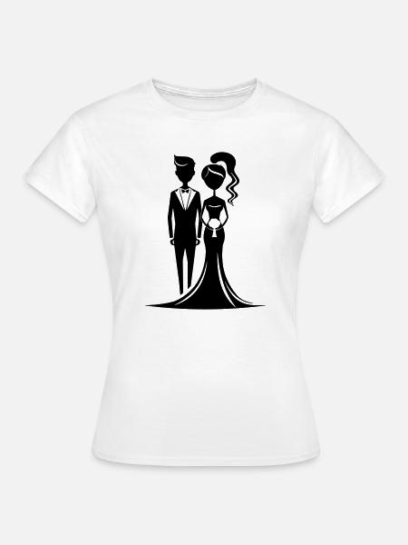 Hochzeitspaar - Frauen T-Shirt - Weiß