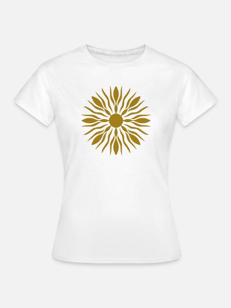 Goldene Sonnenstrahlstrahlung - Frauen T-Shirt - Weiß