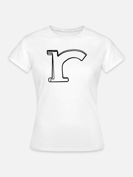 Kleinbuchstabe r handgezeichnet - Frauen T-Shirt - Weiß