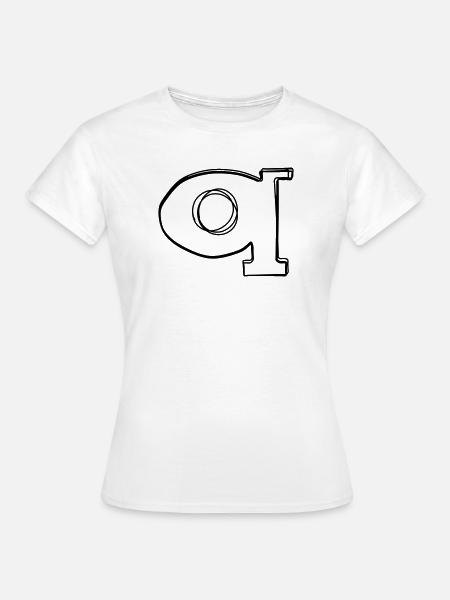 Kleinbuchstabe q handgezeichnet - Frauen T-Shirt - Weiß