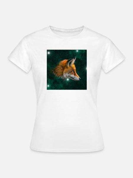 Fuchs im Sternenraum - Frauen T-Shirt - Weiß