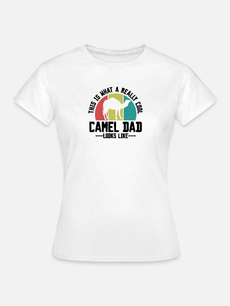 Kamel Papa Retro Style - Frauen T-Shirt - Weiß